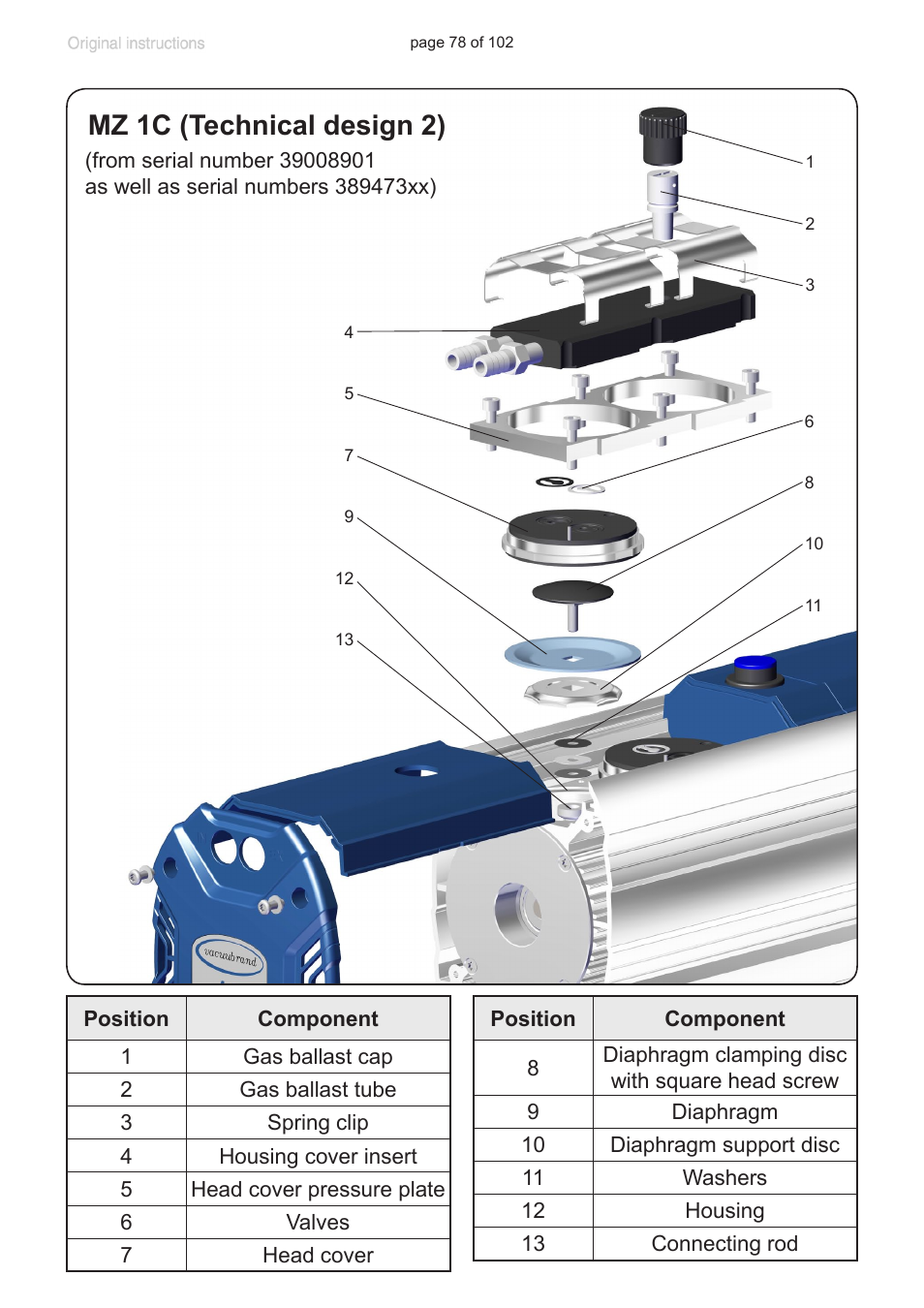 Mz 1c (technical design 2) | VACUUBRAND MZ 1C User Manual | Page 78 / 102