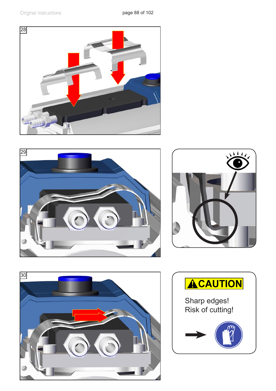 Sharp edges! risk of cutting | VACUUBRAND MZ 1C User Manual | Page 88 / 102