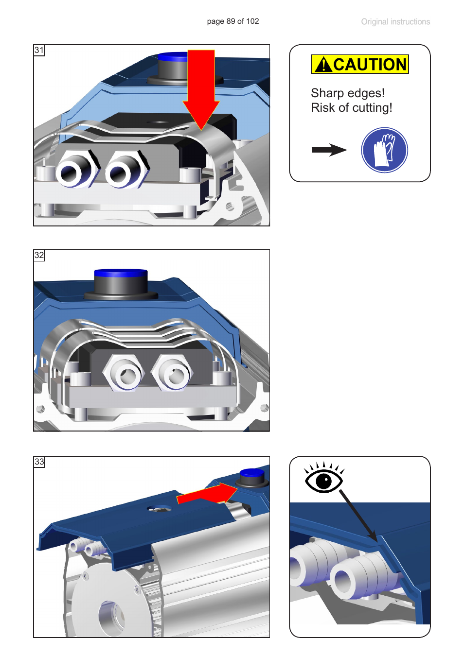 Sharp edges! risk of cutting | VACUUBRAND MZ 1C User Manual | Page 89 / 102