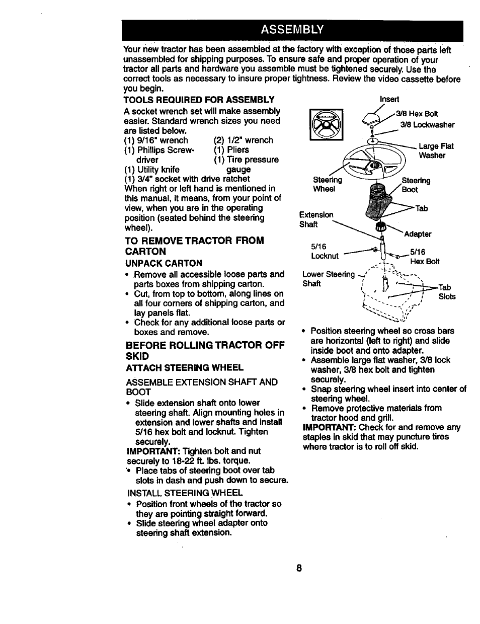 Assembly | Craftsman 917.270814 User Manual | Page 8 / 60