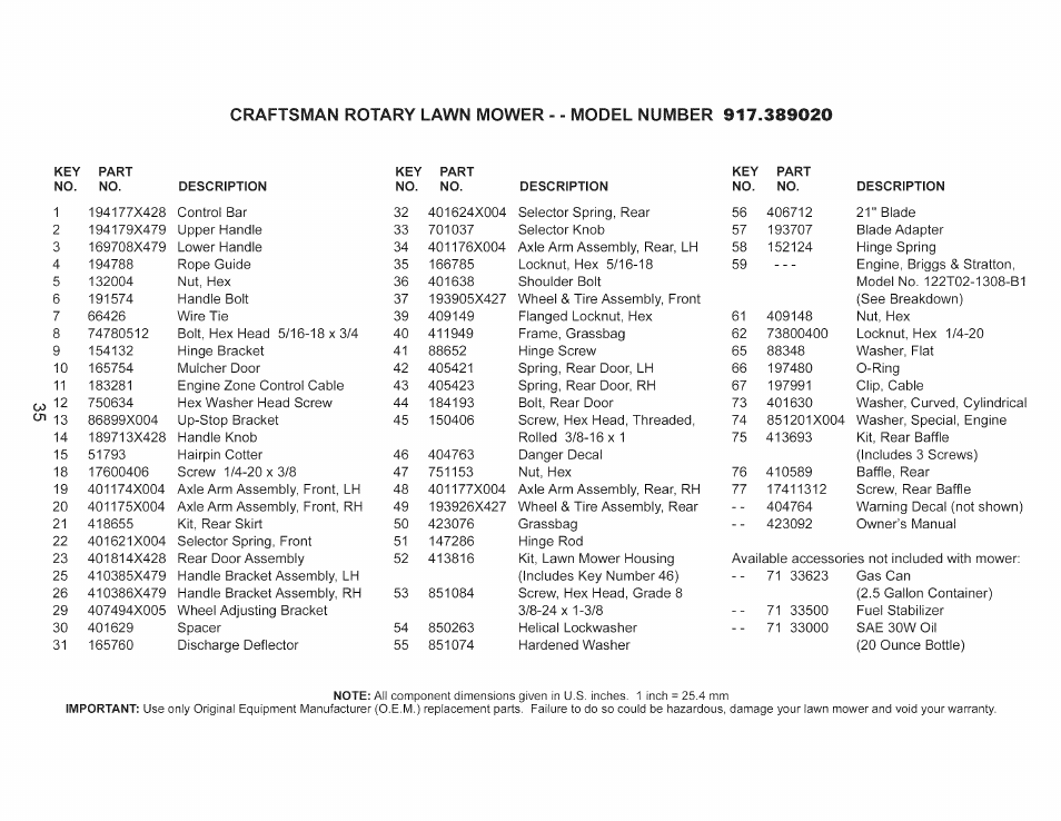 Craftsman 917.389020 User Manual | Page 35 / 44