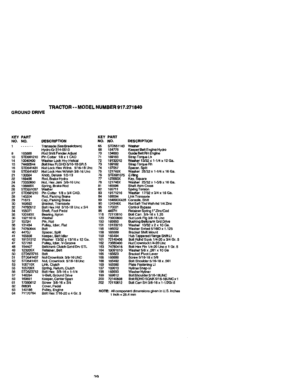 Ground drive | Craftsman 917.271840 User Manual | Page 39 / 60