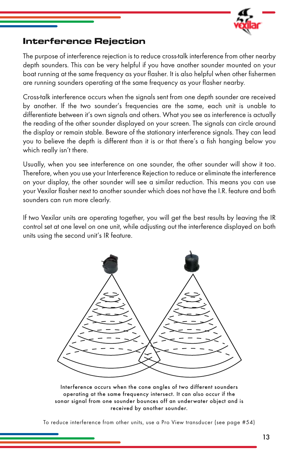 Interference rejection | Vexilar Flasher Family 2013 User Manual | Page 13 / 64