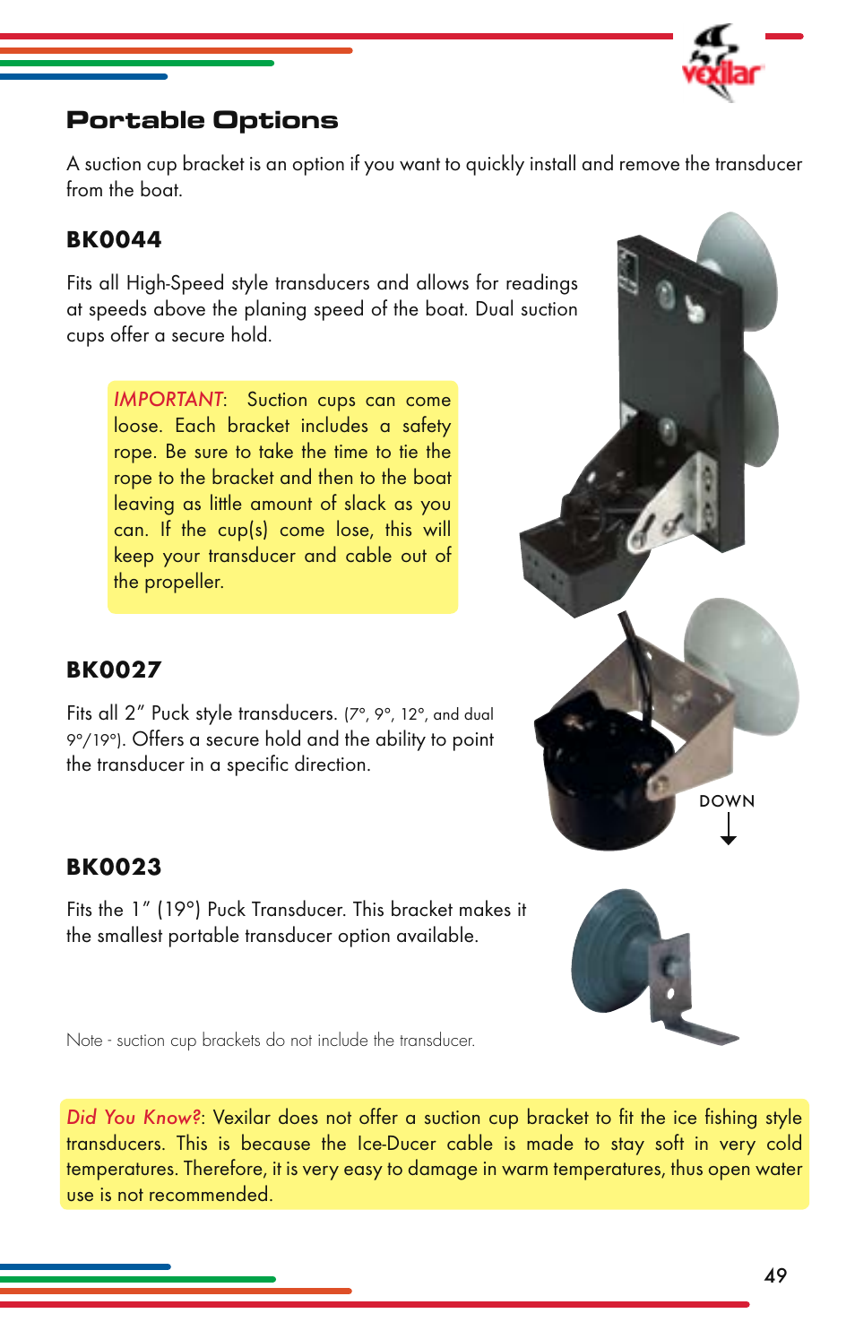 Portable options | Vexilar Flasher Family 2013 User Manual | Page 49 / 64