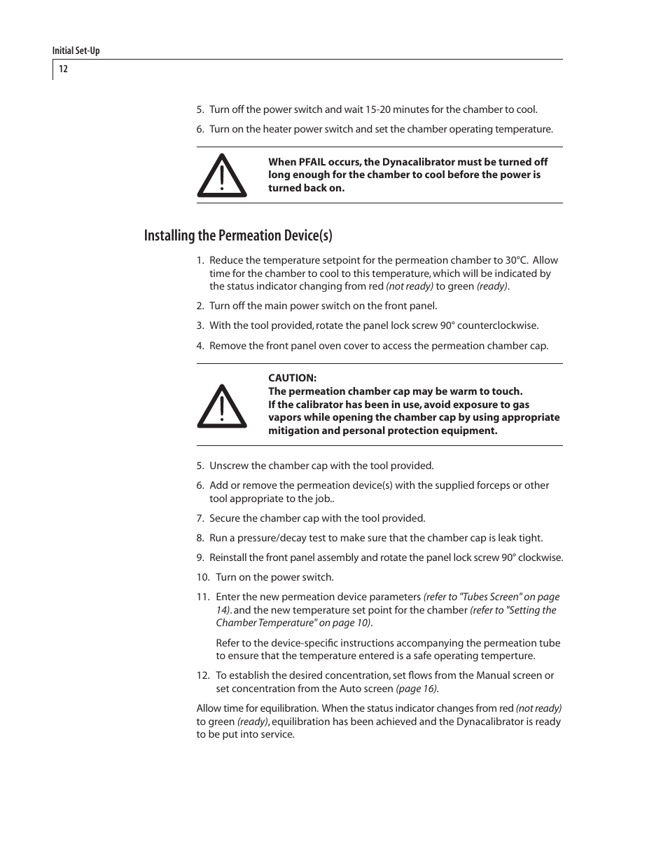 Installing the permeation device(s) | VICI Dynacalibrator 345 User Manual | Page 16 / 31