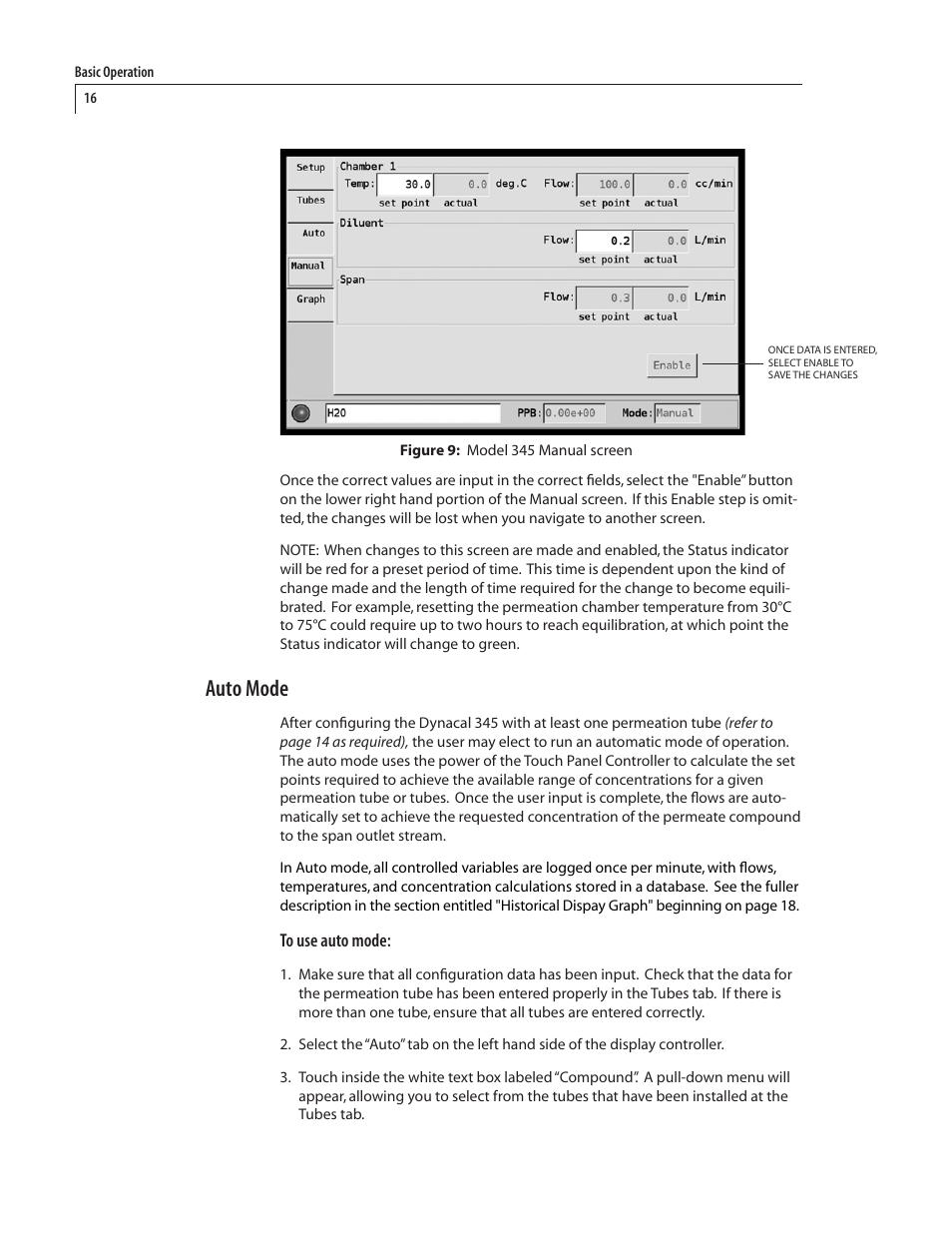 Auto mode | VICI Dynacalibrator 345 User Manual | Page 20 / 31