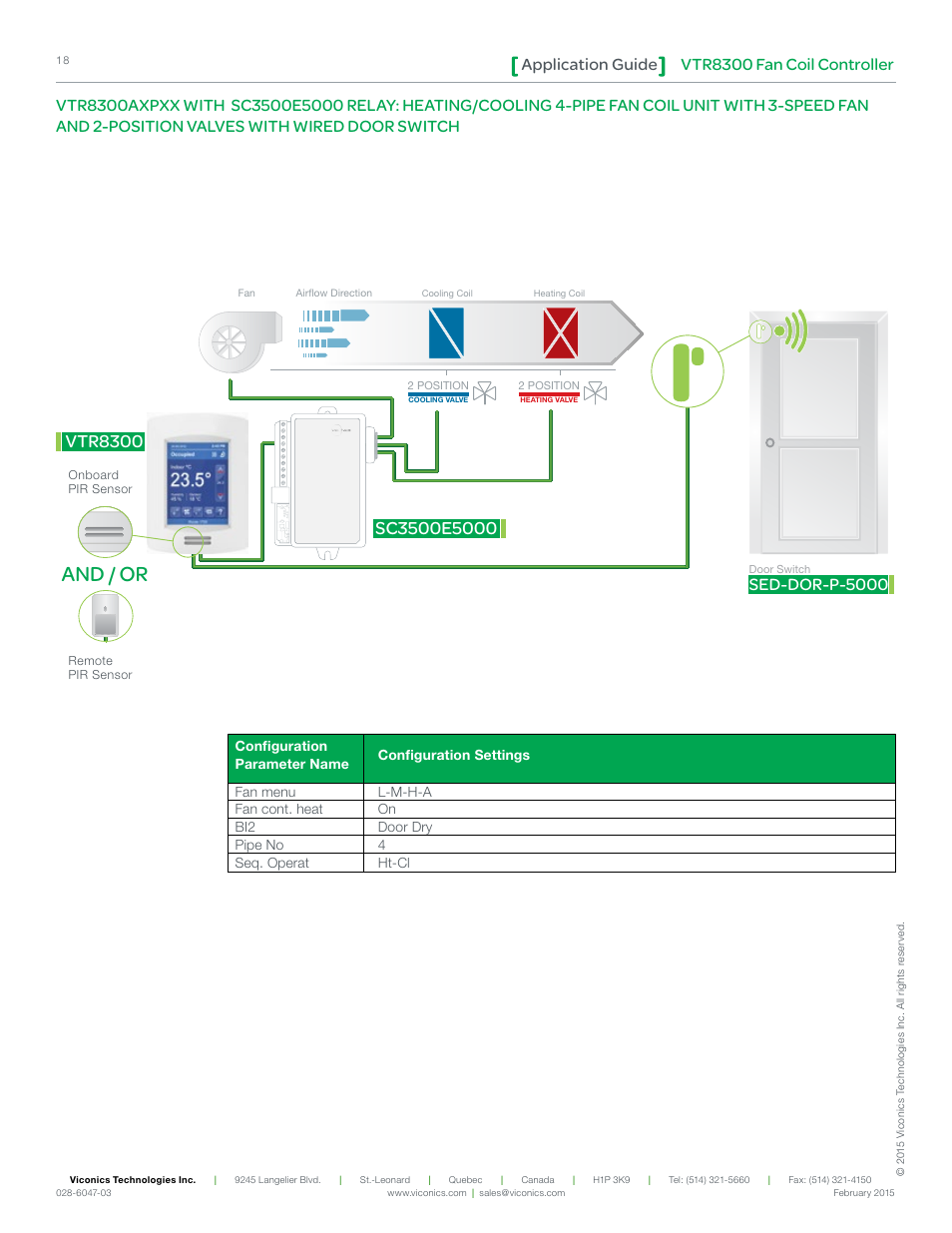 And / or, Vtr8300, Vtr8300 fan coil controller application guide | Sed-dor-p-5000 | Viconics VTR8300 Line Voltage Application Guide User Manual | Page 18 / 23