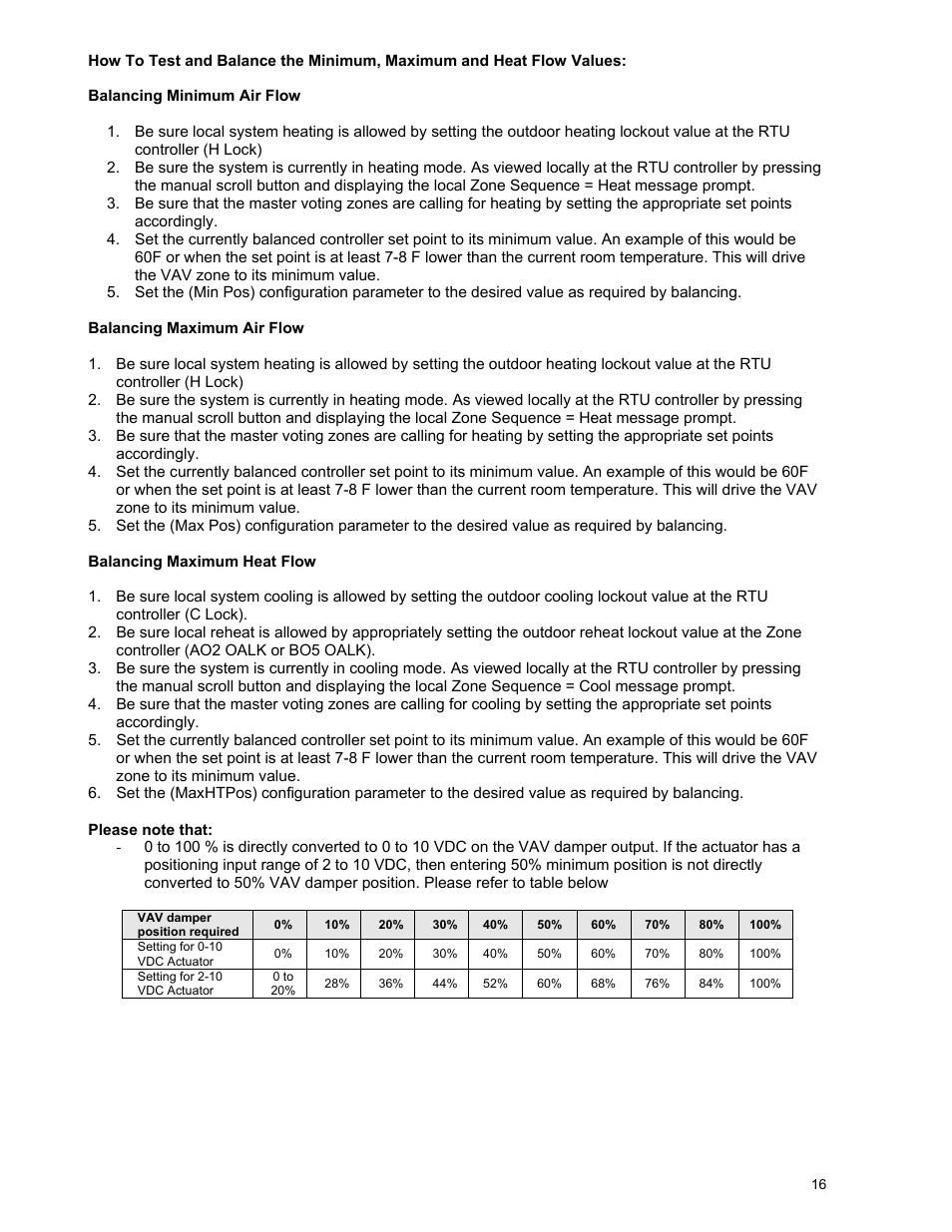 Vav damper, Position required | Viconics VWZS Application Guide User Manual | Page 16 / 40
