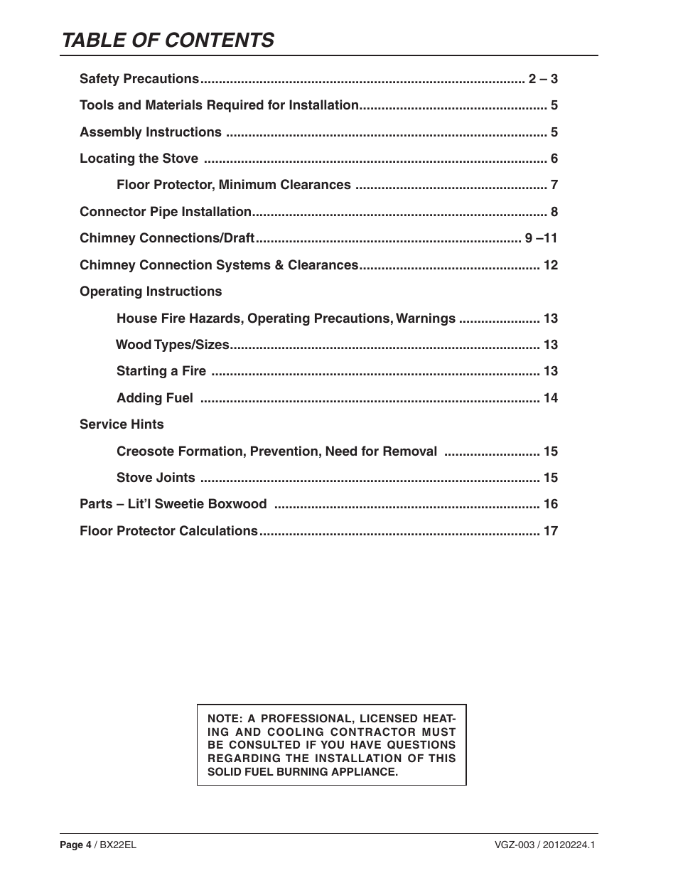 Vogelzang BX22EL User Manual | Page 4 / 18