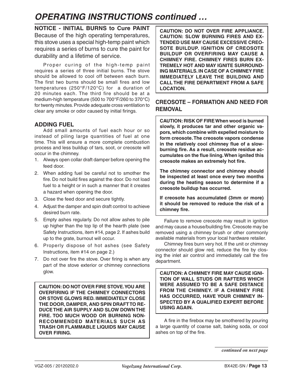 Operating instructions continued | Vogelzang BX42E User Manual | Page 13 / 18