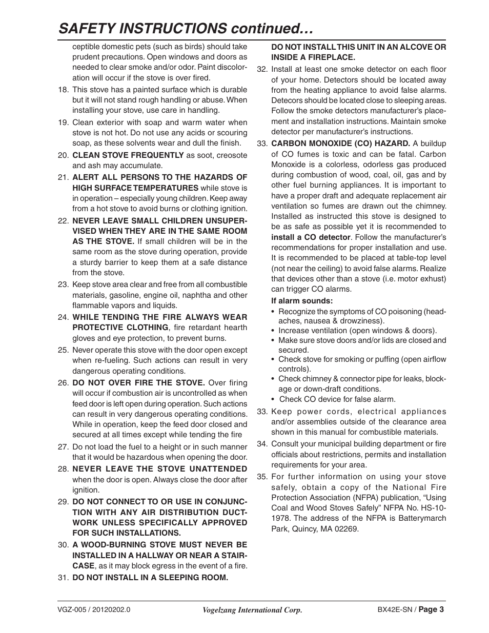 Safety instructions continued | Vogelzang BX42E User Manual | Page 3 / 18