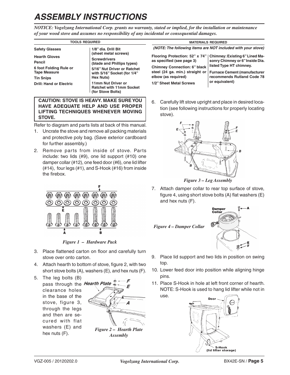Assembly instructions | Vogelzang BX42E User Manual | Page 5 / 18