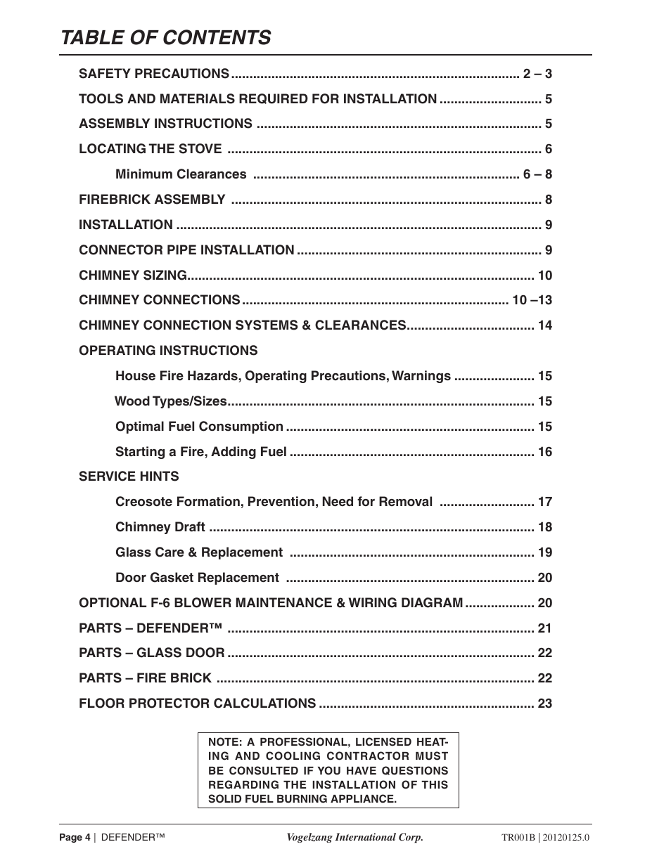 Vogelzang TR001B User Manual | Page 4 / 24
