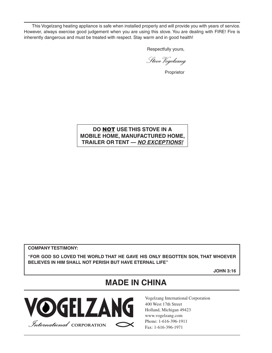 Steve vogelzang, Made in china | Vogelzang TR002B User Manual | Page 26 / 26