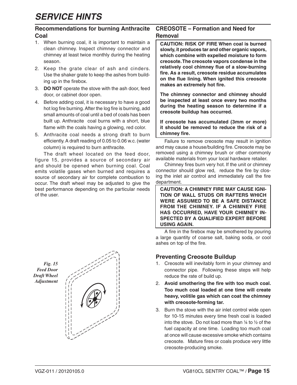 Service hints | Vogelzang VG810CL User Manual | Page 15 / 22