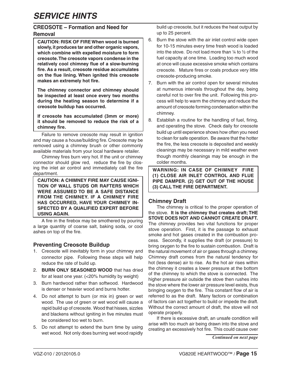 Service hints | Vogelzang VG820E User Manual | Page 15 / 20