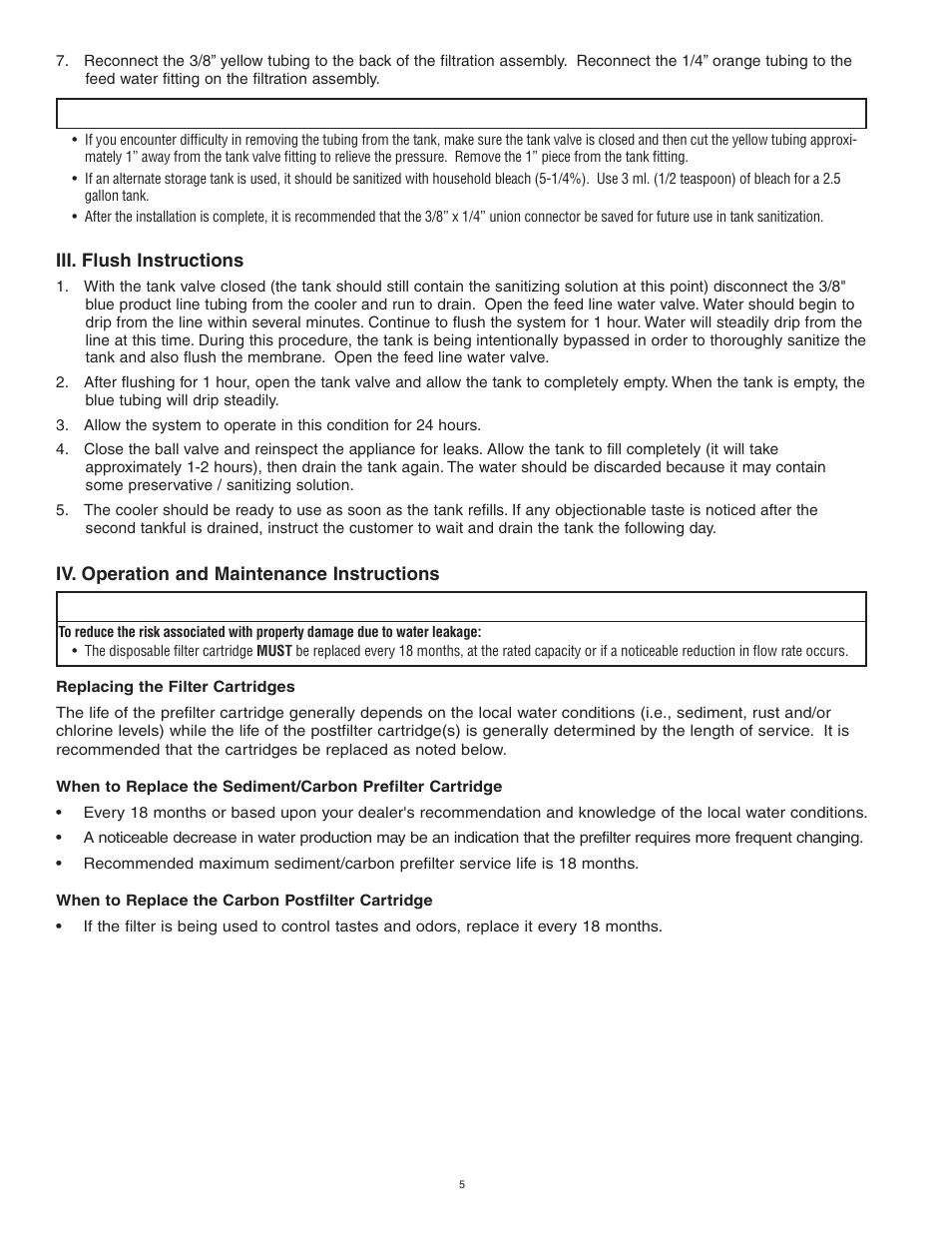 Caution | Water Factory Systems CMTRO-75 User Manual | Page 6 / 8
