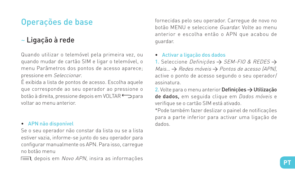 Operações de base | Wiko RAINBOW 4G User Manual | Page 109 / 218