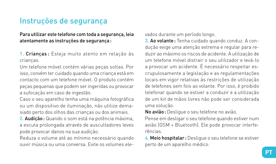 Instruções de segurança | Wiko HIGHWAY User Manual | Page 113 / 194