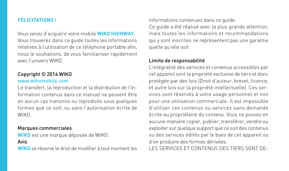 Wiko HIGHWAY User Manual | Page 4 / 194