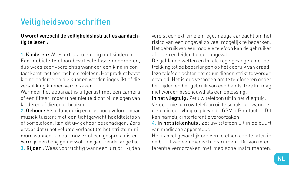 Veiligheidsvoorschriften | Wiko GETAWAY User Manual | Page 161 / 194