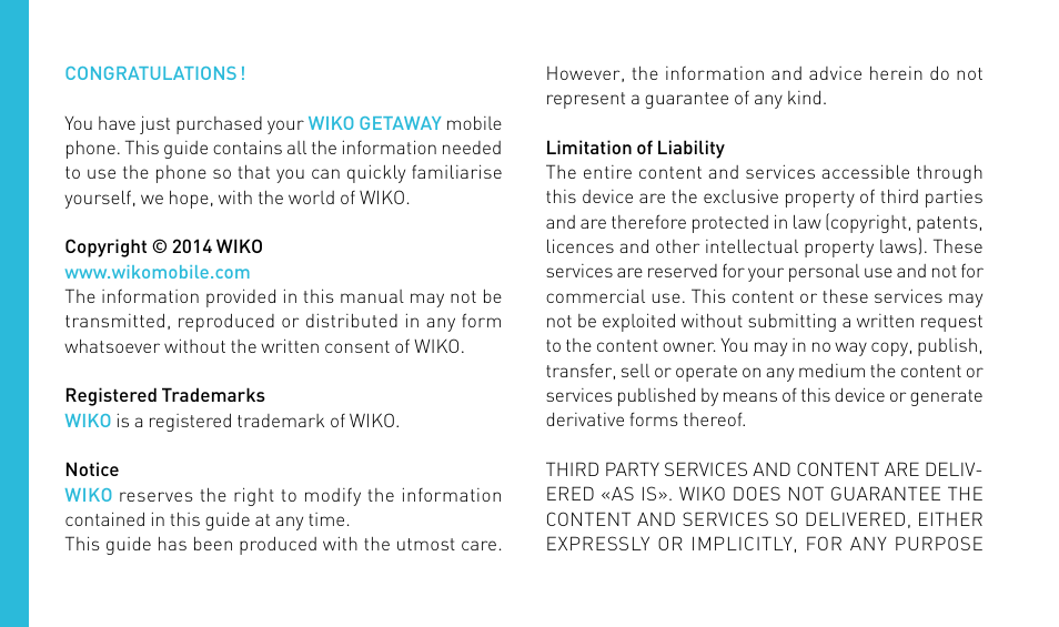 Wiko GETAWAY User Manual | Page 28 / 194