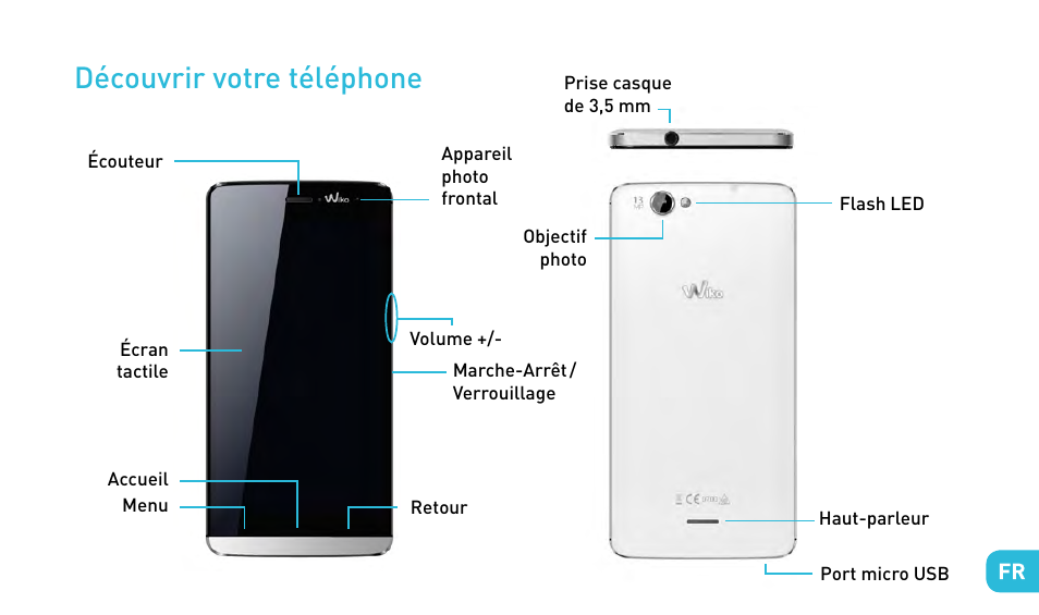 Découvrir votre téléphone | Wiko GETAWAY User Manual | Page 7 / 194