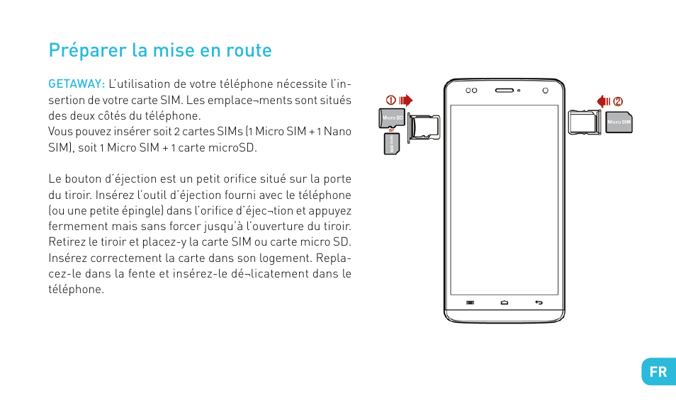 Préparer la mise en route | Wiko GETAWAY User Manual | Page 9 / 194