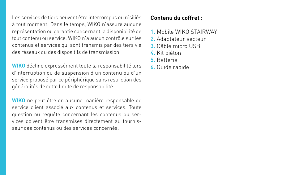 Wiko STAIRWAY User Manual | Page 6 / 180