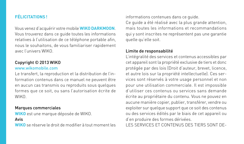 Wiko DARKMOON User Manual | Page 4 / 194