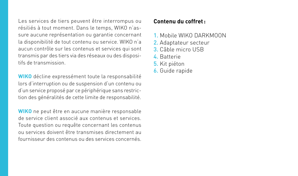 Wiko DARKMOON User Manual | Page 6 / 194