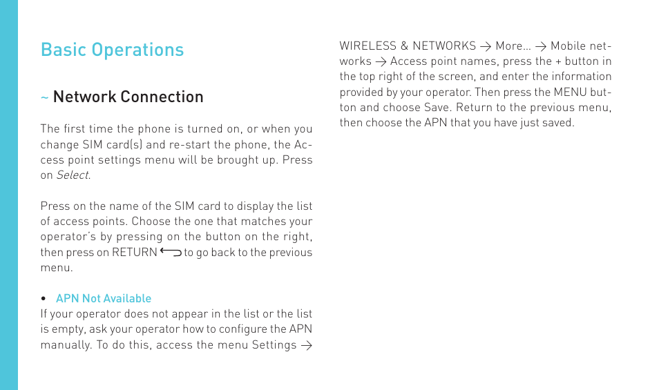 Basic operations | Wiko WAX 4G User Manual | Page 36 / 194