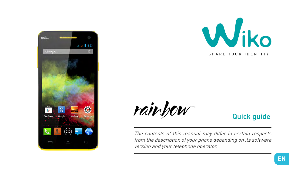 Quick guide | Wiko RAINBOW User Manual | Page 27 / 194