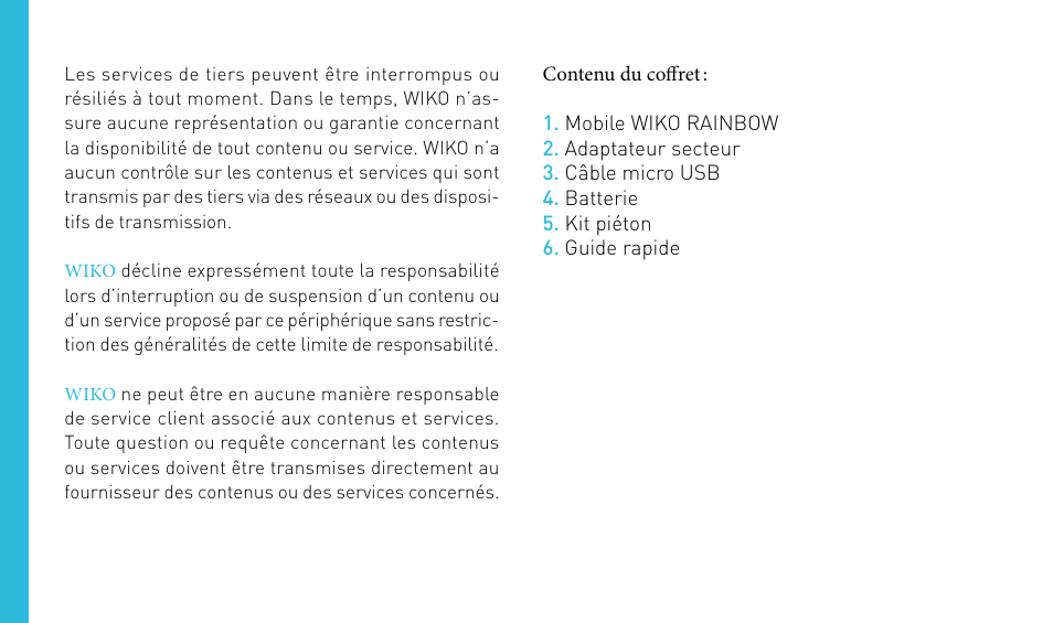 Wiko RAINBOW User Manual | Page 6 / 194