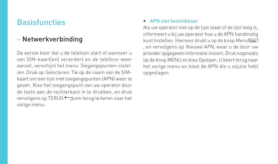 Basisfuncties | Wiko BIRDY 4G User Manual | Page 170 / 235