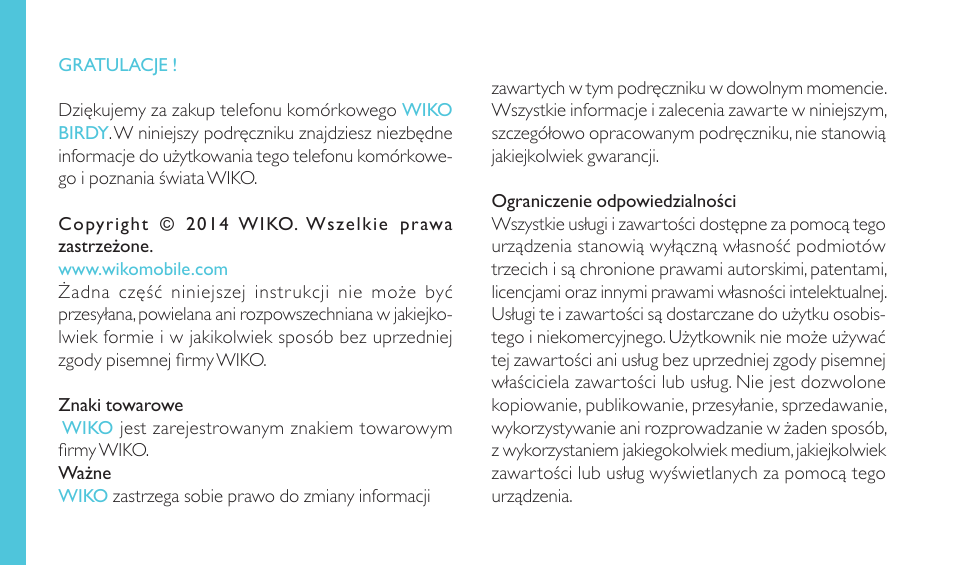 Wiko BIRDY 4G User Manual | Page 210 / 235