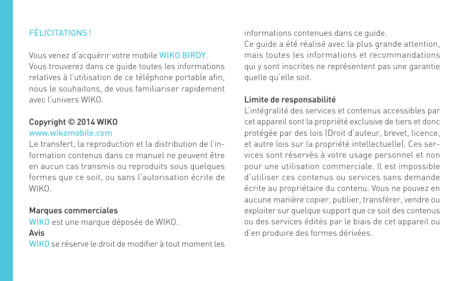 Wiko BIRDY 4G User Manual | Page 30 / 235