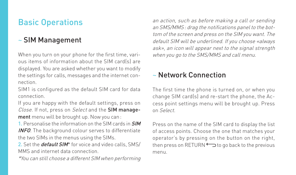 Basic operations | Wiko GOA User Manual | Page 14 / 235