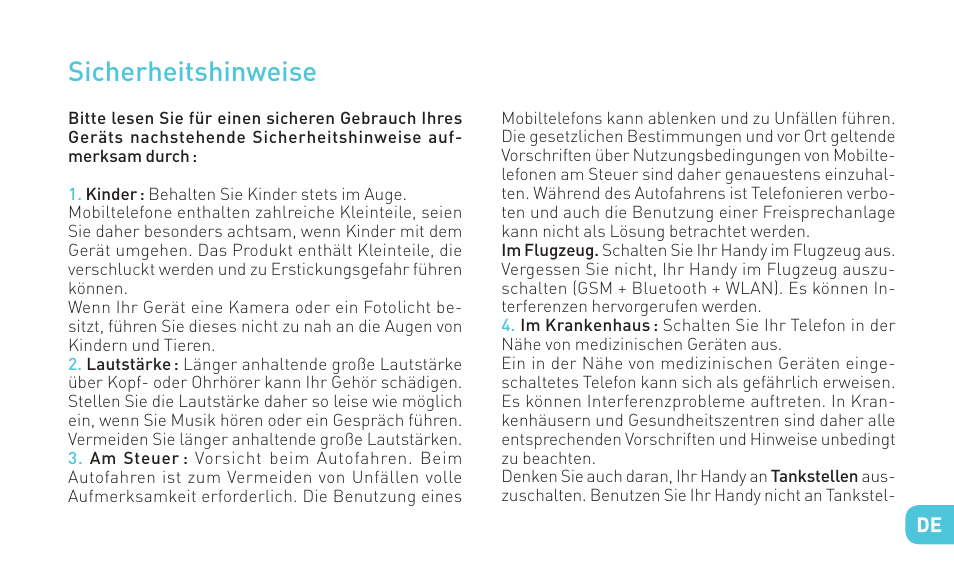 Sicherheitshinweise | Wiko LENNY User Manual | Page 149 / 235