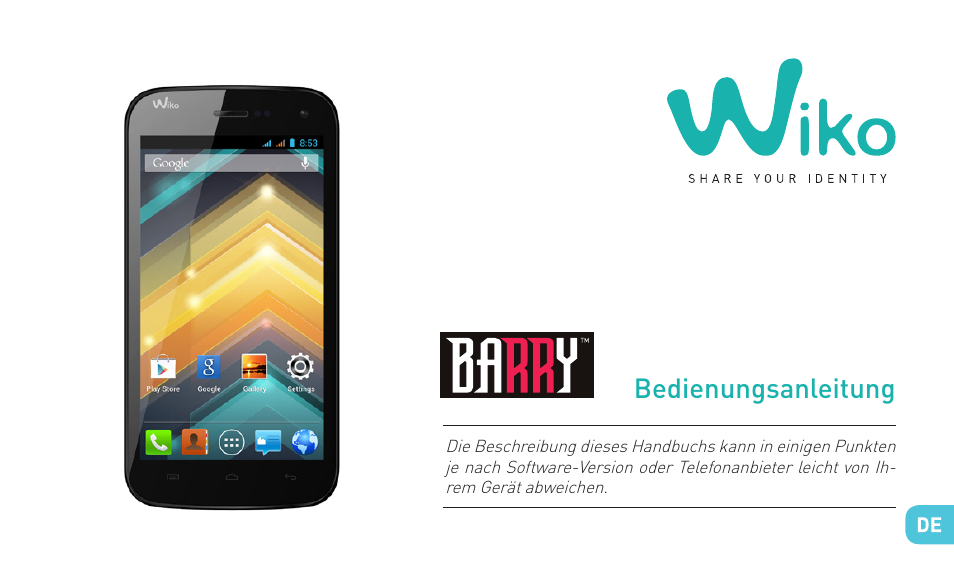 Bedienungsanleitung | Wiko BARRY User Manual | Page 123 / 194