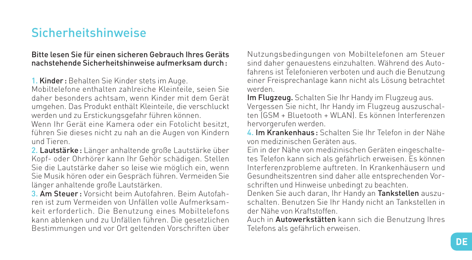 Sicherheitshinweise | Wiko IGGY User Manual | Page 137 / 194