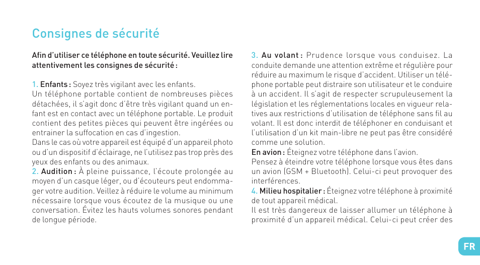 Consignes de sécurité | Wiko IGGY User Manual | Page 17 / 194