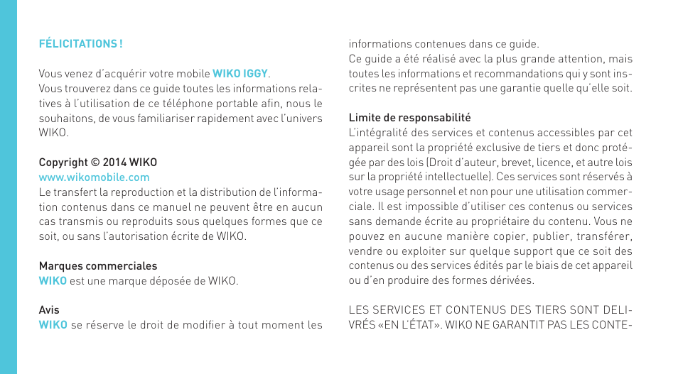 Wiko IGGY User Manual | Page 4 / 194