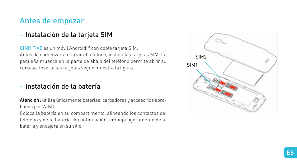 Antes de empezar | Wiko CINK FIVE User Manual | Page 81 / 194