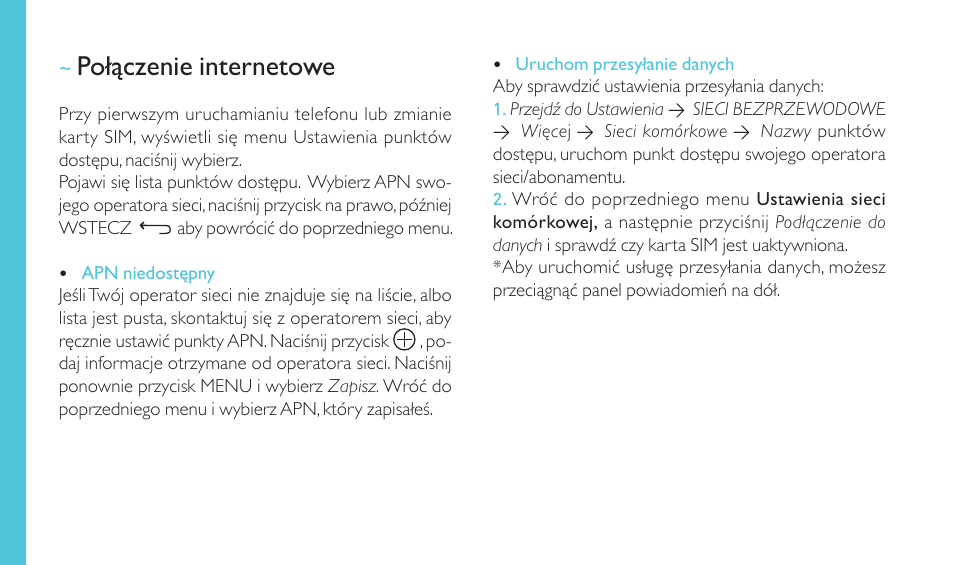 Połączenie internetowe | Wiko JIMMY User Manual | Page 220 / 236