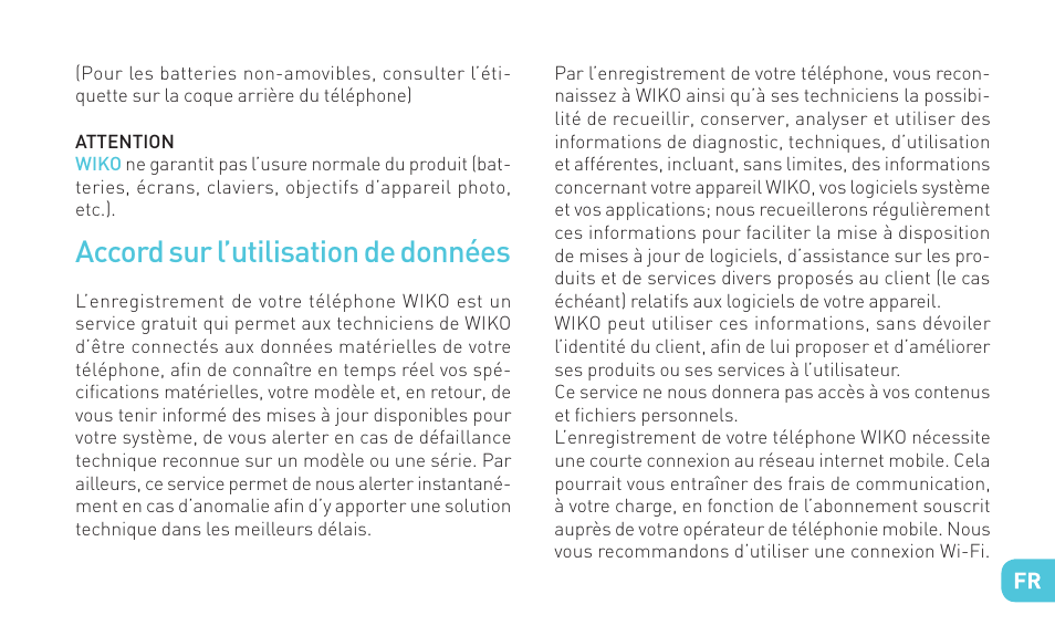 Manuale d’uso, Accord sur l’utilisation de données | Wiko JIMMY User Manual | Page 51 / 236