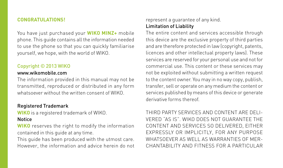 Wiko MINZ+ User Manual | Page 22 / 148