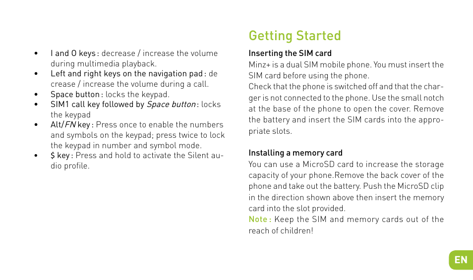 Getting started | Wiko MINZ+ User Manual | Page 25 / 148