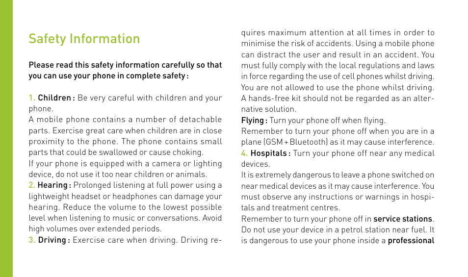 Safety information | Wiko MINZ+ User Manual | Page 30 / 148