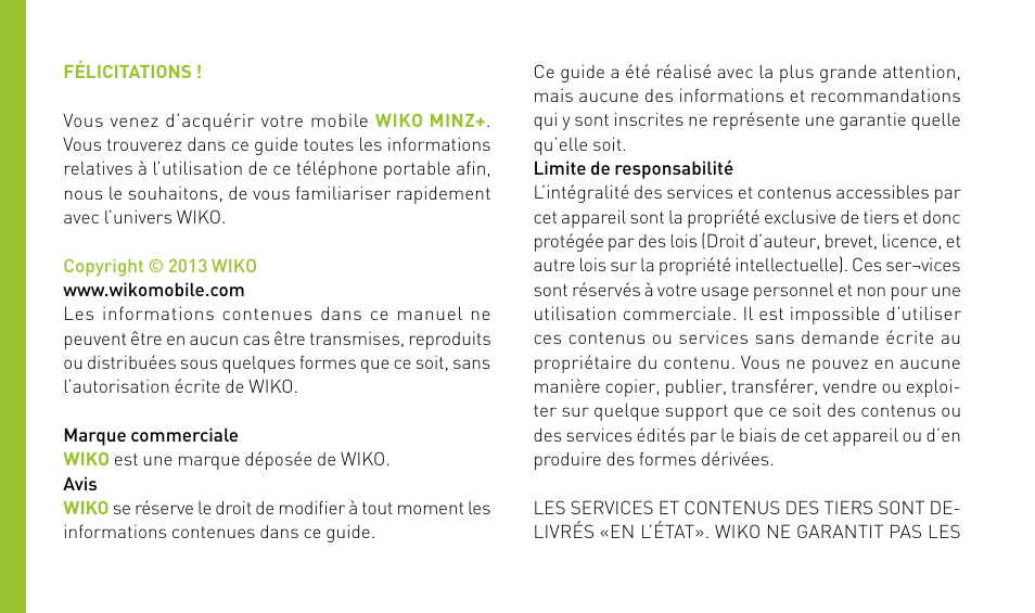 Wiko MINZ+ User Manual | Page 4 / 148